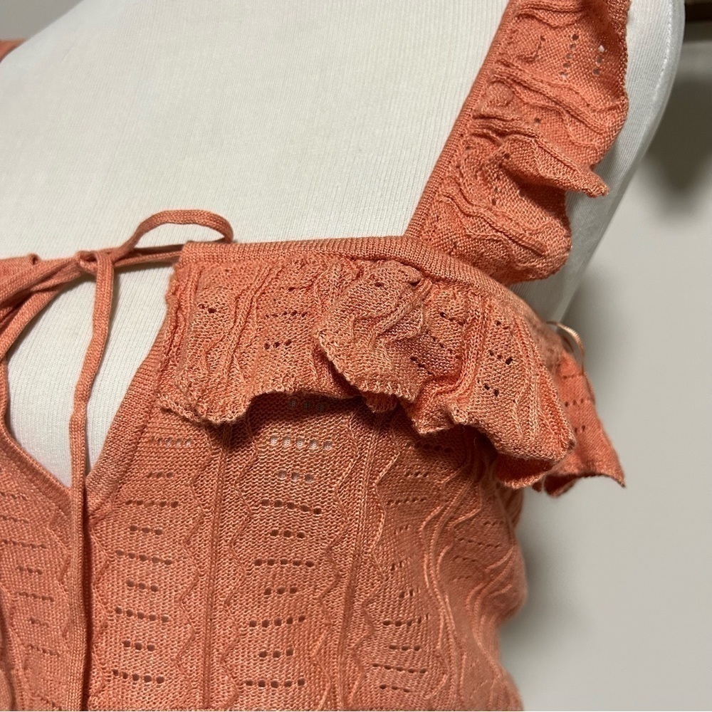 Guess Elia Pointelle Ruffle Sweater - Picture 4 of 6